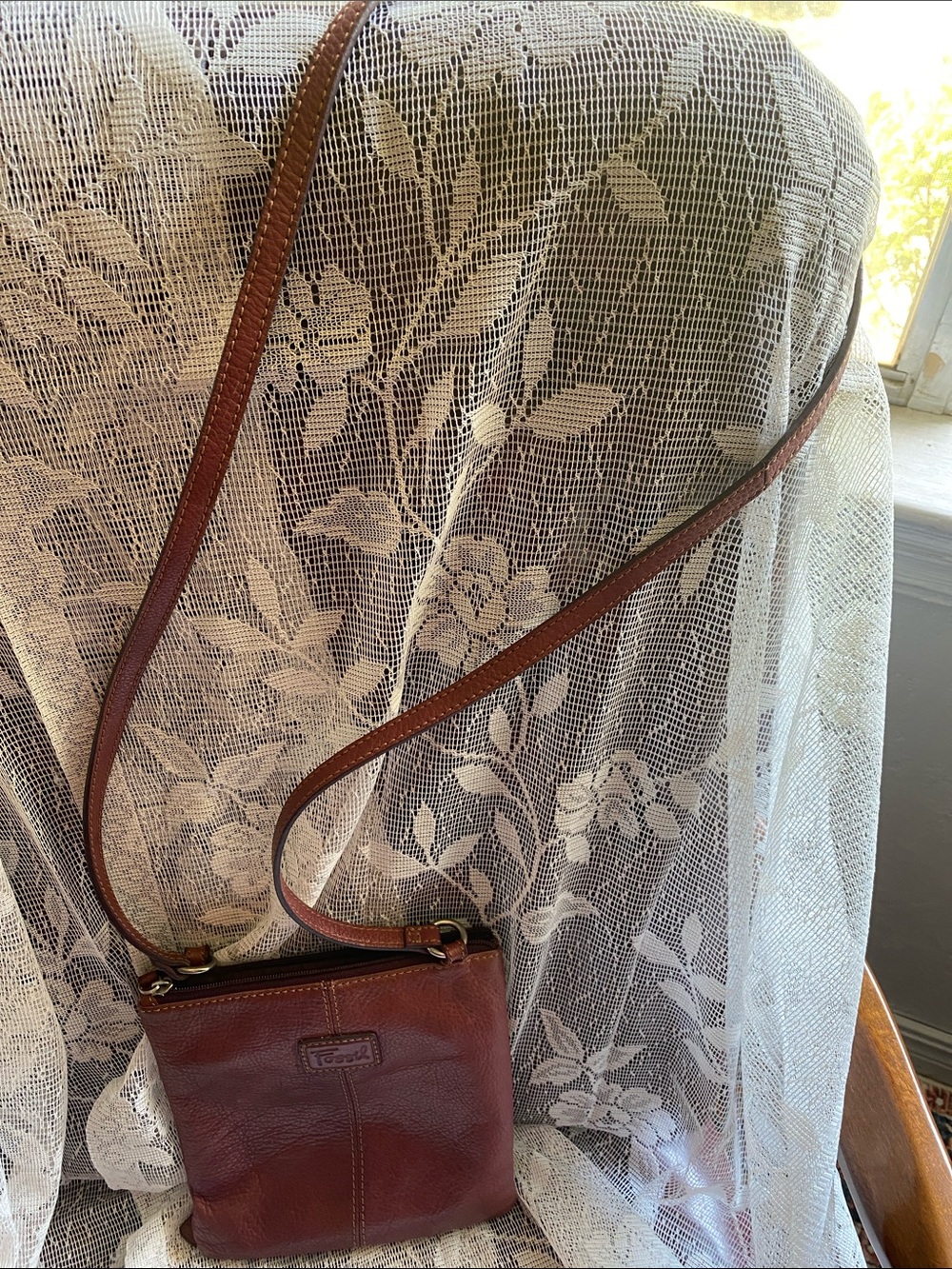 Fossil Leather Crossbody Bag in Rose Brown - Picture 6 of 6